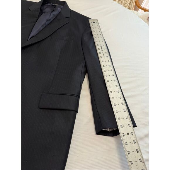 Brooks Brothers 1818 Madison Saxxon Navy Blue Pinstripe Suit Size 48R Pants W 43 - Picture 4 of 16